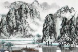 張春奇 2.8米水墨長卷《漓江春雨》 徐悲鴻紀念館藝術中心理事（詢價）