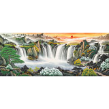 吳東 小八尺《源遠流長》 著名易經風水畫家