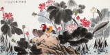 【已售】朱祖義 四尺荷花圖《荷韻清趣》 中國老子書畫院副院長