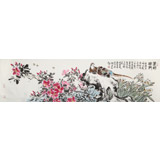 曲逸之 六尺對開《春到南枝》 河南省著名花鳥畫家