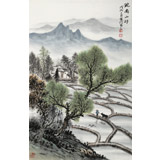 劉金河 作品《皖南山邨》中國美術(shù)家協(xié)會會員（詢價）