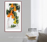 黃藝三尺招財(cái)辟邪葫蘆畫(huà)《福祿圖》