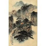 【已售】何實(shí) 四尺三開《雨過石生色》 吉林著名山水畫家