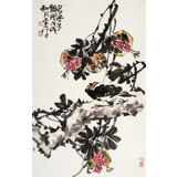 【已售】柳常學(xué) 四尺三開《多子多福圖》 中國(guó)美協(xié)會(huì)員