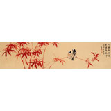 皇甫小喜 四尺對(duì)開《竹香新雨后》 河南著名花鳥畫家