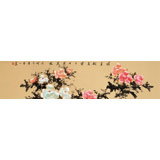 【已售】皇甫小喜 四尺對開《今日看花來》 河南著名花鳥畫家