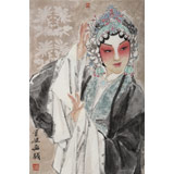 梁健 《菊香》 當(dāng)代百杰畫家 中美協(xié)會員 代表作花旦題材