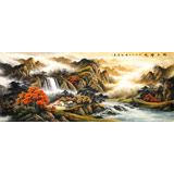 【已售】楊銘昌 小八尺《秋山晴曉》 安徽山水畫研究協會理事
