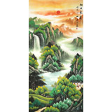 吳東 四尺《旭日東升》 著名易經風水畫家