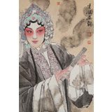 【已售】梁健 《妙韻丹青》 當(dāng)代百杰畫家 中美協(xié)會員 代表作花旦題材