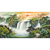 【已售】吳東 六尺《福地安居圖》 著名易經風水畫家