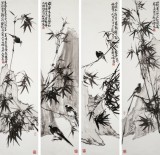 陳丹暉 四條屏《墨竹》 江蘇省美協(xié)會(huì)員 清華美院助教（微信詢價(jià)）