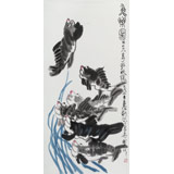王永剛 三尺《魚樂圖》 國家一級美術師（詢價）