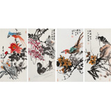 邢書波 四條屏 《紫氣東來》 中美協會員 清華美院創作班導師（詢價）