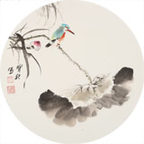 王寶欽 三尺團扇荷花《荷香圖》當代花鳥牡丹畫名家（詢價）