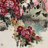 【已售】王寶欽 六尺《榮華富貴》當代花鳥牡丹畫名家（詢價）