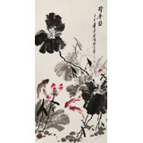 王寶欽 四尺《荷香圖》當代花鳥牡丹畫名家（詢價）