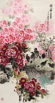 【已售】王寶欽 六尺《榮華富貴》當代花鳥牡丹畫名家（詢價）