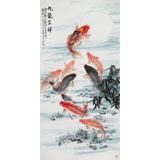 梁景欣 四尺《九龍呈祥》 青大美院學院派畫家