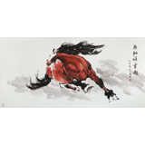 【已售】何一鳴 四尺《馬馳祥云起》 冰雪畫派畫家 師從于志學