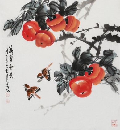 【已售】梁景欣 三尺斗方《萬事如意》 學(xué)院派畫家