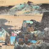 張勇 四尺斗方《水色清心》 吉林著名山水畫家