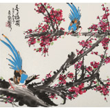 王永剛 三尺斗方《喜上梅梢》 國家一級美術(shù)師（詢價(jià)）