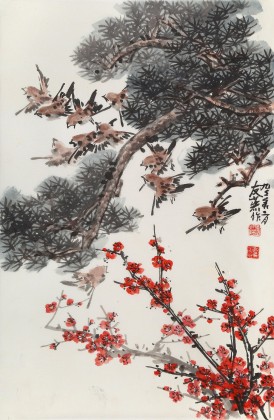 鄒友蒸 《無限春暉》1993年作 已故山野派繪畫大家