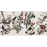 邢書波 四條屏《春意濃》 中美協會員 清華美院創作班導師（詢價）