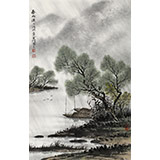 【已售】劉金河 四尺三開《春雨瀟瀟》 中美協會員 （詢價）