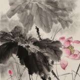 吳顯剛 四尺斗方《荷香圖》 貴州七星關美協主席