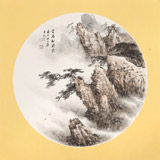 鄒本財 團扇《云海松濤圖》 公主嶺市美協常務副主席