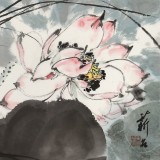 陳薪名《荷風清遠》中美協會員 第六屆全國花鳥畫展金獎獲得者