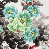 王寶欽 四尺《富貴有余》當(dāng)代花鳥牡丹畫名家（詢價(jià)）