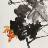 庾超然 三尺《荷風(fēng)圖》 黃鶴樓書(shū)畫(huà)院院長(zhǎng)