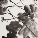 庾超然 三尺《荷風(fēng)圖》 黃鶴樓書(shū)畫(huà)院院長(zhǎng)