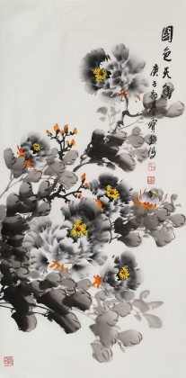 王寶欽 三尺《國色天香》當代花鳥牡丹畫名家（詢價）