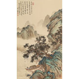 【已售】吳顯剛 《泛舟松泉圖》 貴州七星關美協主席