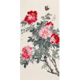 【已售】陳薪名 三尺《花開富貴》中美協會員 第六屆全國花鳥畫展金獎獲得者