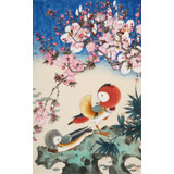【已售】何一鳴 三尺精品工筆花鳥畫新作《桃花帶露濃》