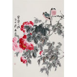 【已售】陳薪名 四尺三開《富貴白頭》 中美協會員 第六屆全國花鳥畫展金獎獲得者