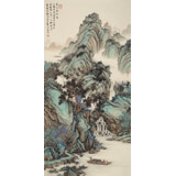 【已售】吳顯剛 《夏山舟行圖》 貴州七星關美協主席