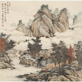 吳顯剛 四尺斗方《云壑山隱圖》 貴州七星關美協主席
