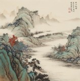 吳顯剛 四尺斗方《秋江放棹》 貴州七星關美協主席