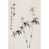 庾超然 四尺三開《竹報(bào)平安》 黃鶴樓書畫院院長(zhǎng)
