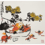 王永剛 三尺斗方《菊黃時候》 國家一級美術師（詢價）