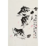 庾超然 四尺三開《有余圖》 黃鶴樓書畫院院長