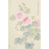 張瑰麗 四尺三開工筆《榮華圖》 湖南省美術家協會會員