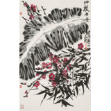 崔春剛 四尺三開《竹報平安》 青年才俊 中國當代書畫研究院理事