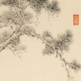 何揮毫 《采菊東籬下》 當代新安畫派代表性名家